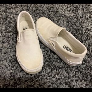 White Slip On Vans